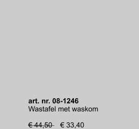 art. nr. 08-1246 Wastafel met waskom  € 44,50    € 33,40